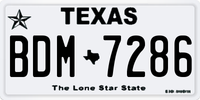 TX license plate BDM7286