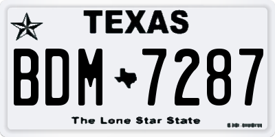 TX license plate BDM7287