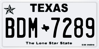 TX license plate BDM7289