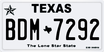 TX license plate BDM7292