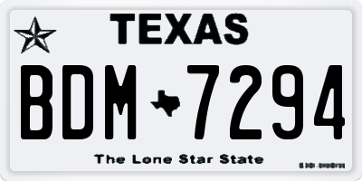 TX license plate BDM7294