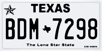 TX license plate BDM7298