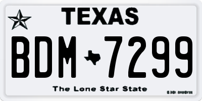 TX license plate BDM7299