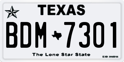 TX license plate BDM7301