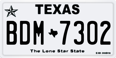 TX license plate BDM7302