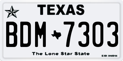 TX license plate BDM7303