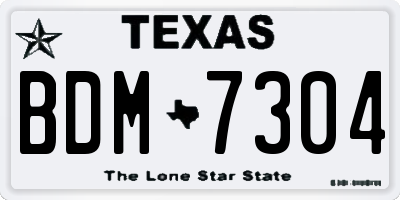 TX license plate BDM7304
