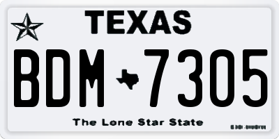 TX license plate BDM7305