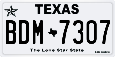 TX license plate BDM7307