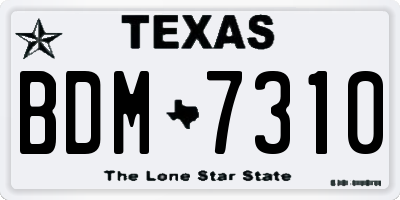 TX license plate BDM7310