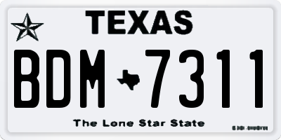 TX license plate BDM7311