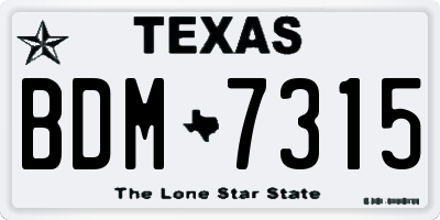 TX license plate BDM7315