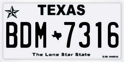 TX license plate BDM7316