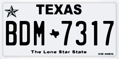 TX license plate BDM7317
