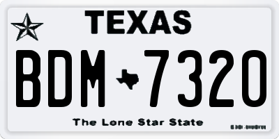 TX license plate BDM7320