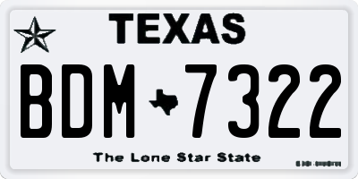TX license plate BDM7322