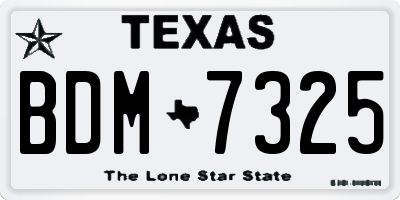 TX license plate BDM7325