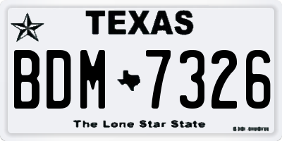 TX license plate BDM7326