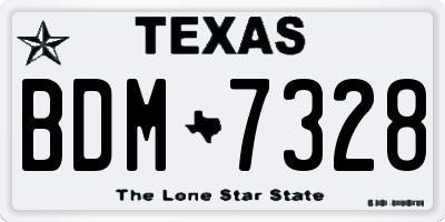 TX license plate BDM7328