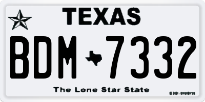 TX license plate BDM7332