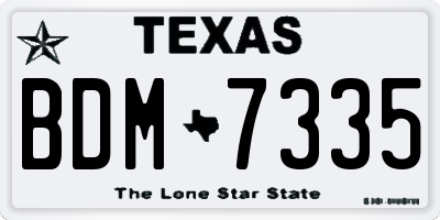 TX license plate BDM7335