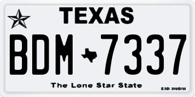 TX license plate BDM7337