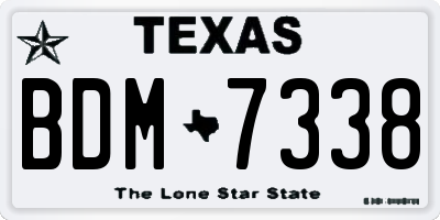 TX license plate BDM7338