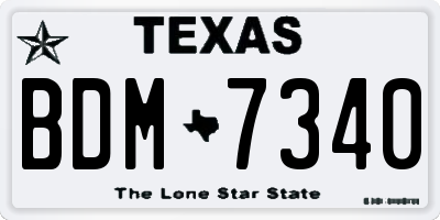 TX license plate BDM7340