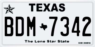 TX license plate BDM7342