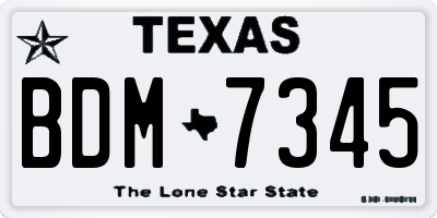 TX license plate BDM7345