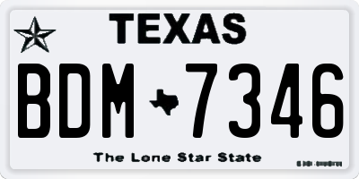 TX license plate BDM7346