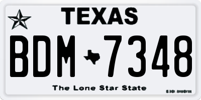 TX license plate BDM7348