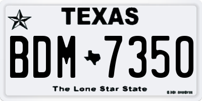 TX license plate BDM7350