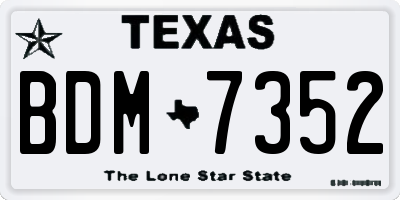 TX license plate BDM7352