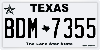 TX license plate BDM7355
