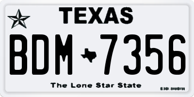 TX license plate BDM7356