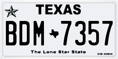 TX license plate BDM7357
