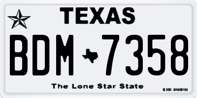 TX license plate BDM7358