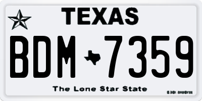 TX license plate BDM7359