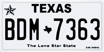 TX license plate BDM7363