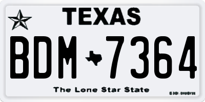 TX license plate BDM7364