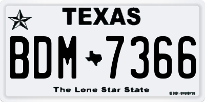 TX license plate BDM7366