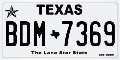 TX license plate BDM7369