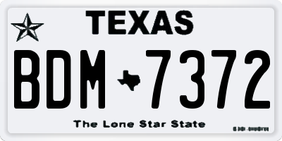 TX license plate BDM7372