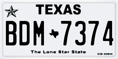 TX license plate BDM7374