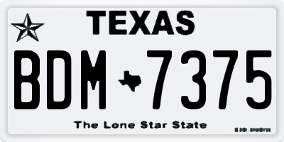 TX license plate BDM7375