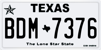 TX license plate BDM7376