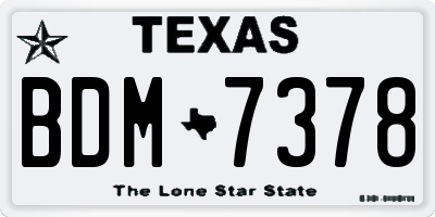 TX license plate BDM7378