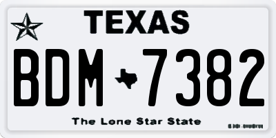 TX license plate BDM7382