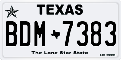 TX license plate BDM7383